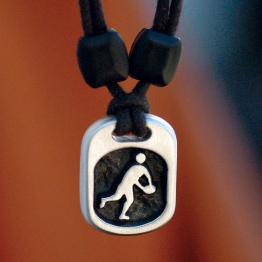 Metal Ice rugby pendant