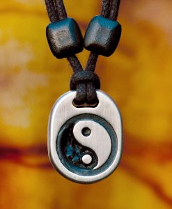 Metal Ice yin yang pendant