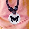 Butterfly pewter pendant